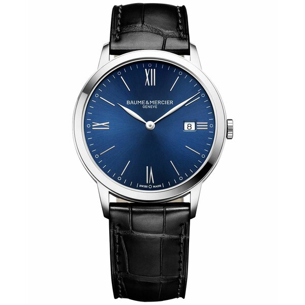 ボーム＆メルシエ メンズ 腕時計 アクセサリー Men's Swiss Classima Black Leather Strap Watch 40mm M0A10324 Black