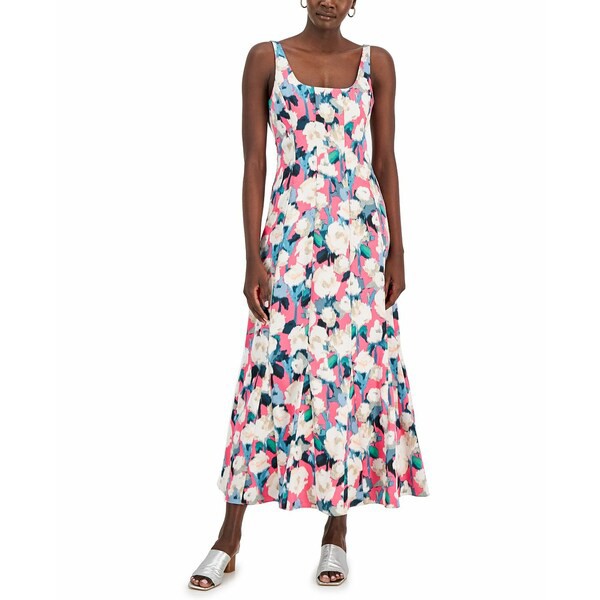 ダナキャラン レディース ワンピース トップス Printed Seamed Maxi Dress Rosewater