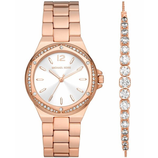 マイケルコース レディース 腕時計 アクセサリー Women's Lennox Three Hand Rose Gold-Tone Stainless Steel Bracelet Watch 37mm and S