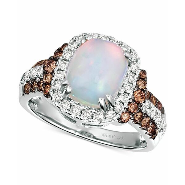 ルヴァン レディース リング アクセサリー Neopolitan Opal (1-3/8 ct. t.w.) & Diamond (3/4 ct. t.w.) Ring in 14k White Gold Opal