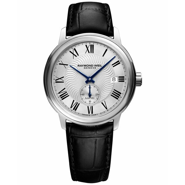 レイモンドウェイル メンズ 腕時計 アクセサリー Men's Swiss Automatic Maestro Black Leather Strap Watch 40mm 2238-STC-00659 No Col