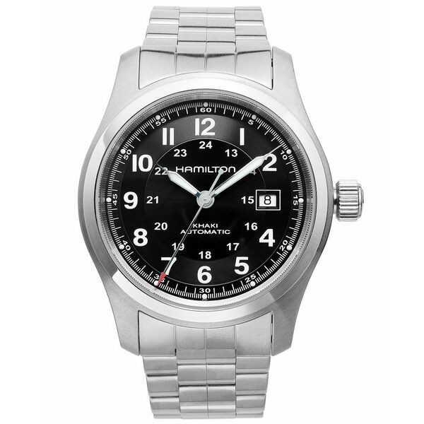 ハミルトン メンズ 腕時計 アクセサリー Watch, Men's Swiss Automatic Khaki Field Stainless Steel Bracelet 42mm H70515137 No Color