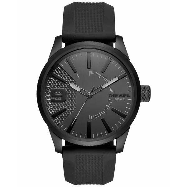 ディーゼル メンズ 腕時計 アクセサリー Men's Black Silicone Strap Watch 46x53mm DZ1807 Black