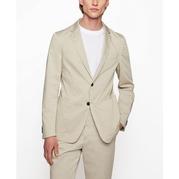 ヒューゴボス メンズ ジャケット＆ブルゾン アウター BOSS Men's Slim-Fit Jacket Light Beige