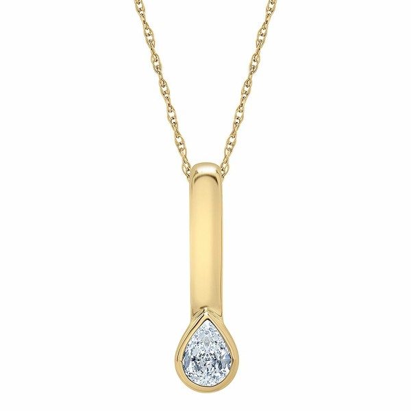 ラップド レディース ネックレス・チョーカー・ペンダントトップ アクセサリー Certified Diamond Pear Drop Pendant Necklace (1/10 ct