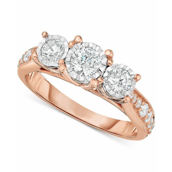 トゥルーミラクル レディース リング アクセサリー Diamond Three-Stone Ring (1 ct. t.w.) in 14k White, Yellow or Rose Gold Rose Gol