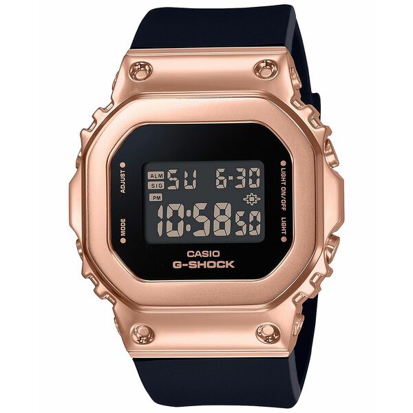 ジーショック レディース 腕時計 アクセサリー Women's Digital Black Resin Strap Watch 38mm Black And Rose Gold