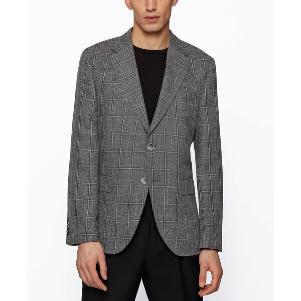 ヒューゴボス メンズ ジャケット＆ブルゾン アウター BOSS Men's Regular-Fit Jacket Silver