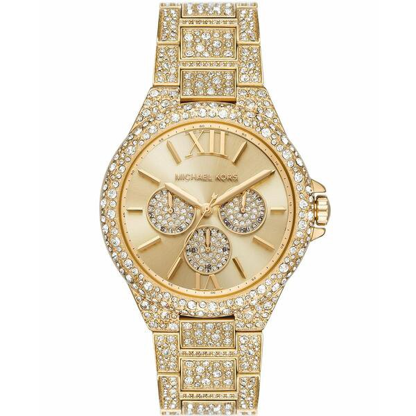 マイケルコース レディース 腕時計 アクセサリー Women's Camille Multifunction Gold-Tone Stainless Steel Pave Bracelet Watch 42mm G