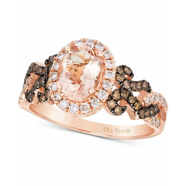 ルヴァン レディース リング アクセサリー Peach Morganite (7/8 ct. t.w.) & Diamond (1/2 ct. t.w.) Ring in 14k Rose Gold Peach Morg