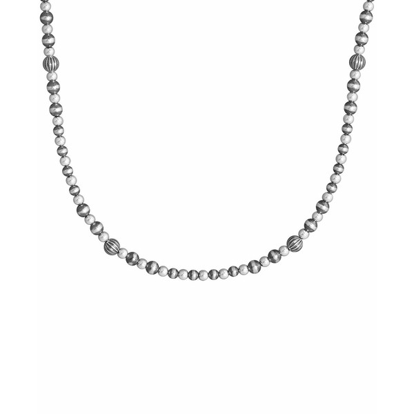 アメリカンウェスト レディース ネックレス・チョーカー・ペンダントトップ アクセサリー Beaded Textured Necklace with Extender Silve