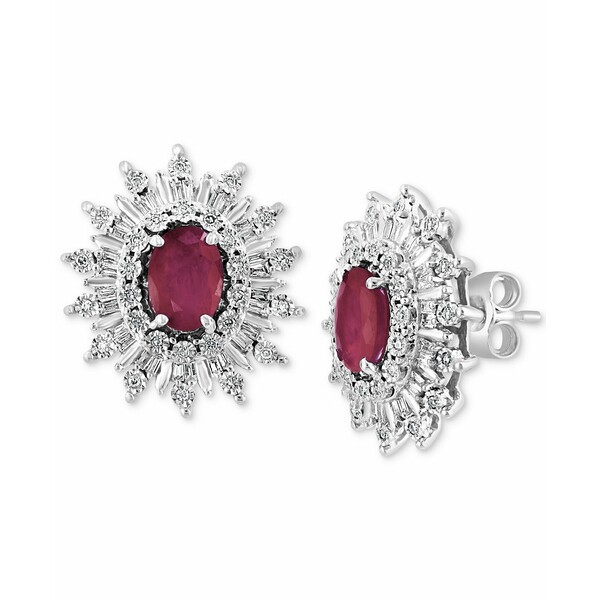 エフィー コレクション レディース ピアス＆イヤリング アクセサリー EFFY® Ruby (1-7/8 ct. t.w.) & Diamond (1/8 ct. t.w.) Cluste