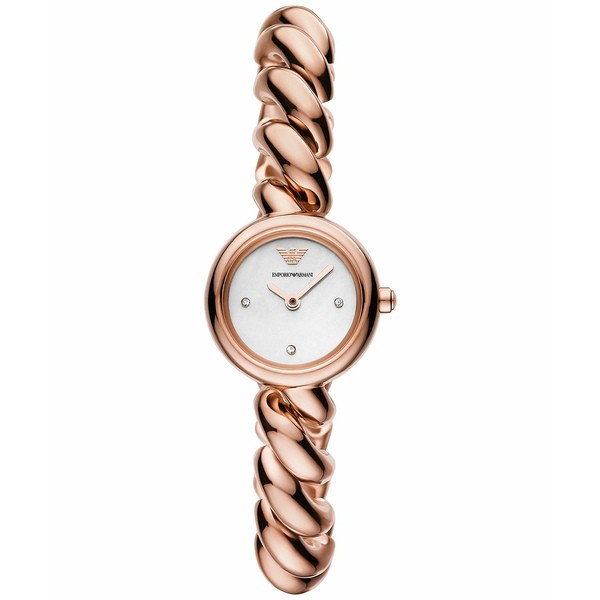 エンポリオ アルマーニ レディース 腕時計 アクセサリー Women's Rose Gold-Tone Stainless Steel Bracelet Watch 23mm Rose Gold