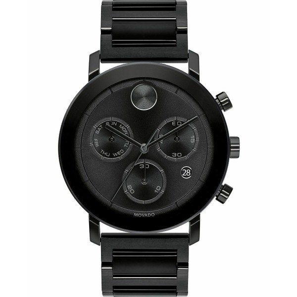 モバド メンズ 腕時計 アクセサリー Men's Swiss Chronograph Bold Evolution Black Ion-Plated Steel Bracelet Watch 42mm Black