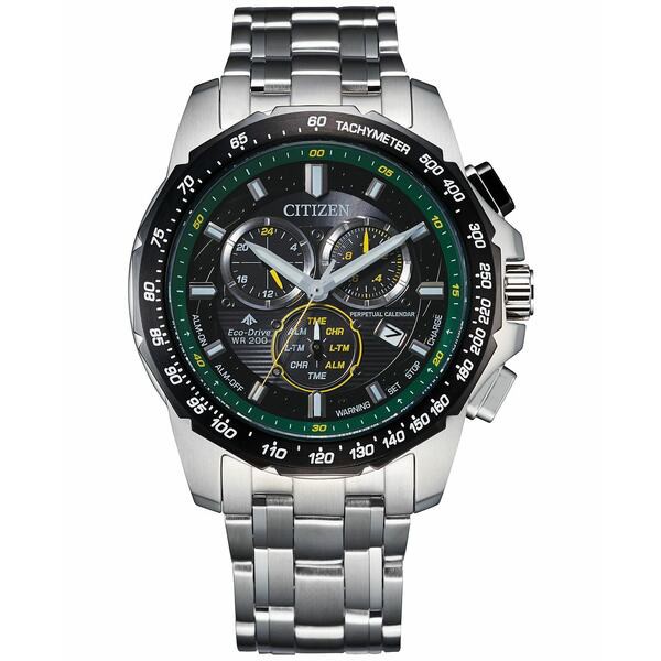 シチズン メンズ 腕時計 アクセサリー Eco-Drive Men's Chronograph Promaster Land Stainless Steel Bracelet Watch 43mm Silver