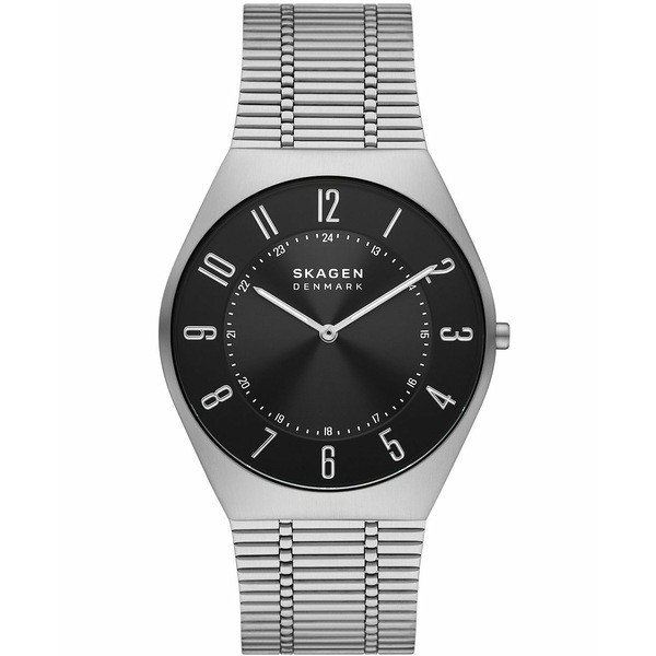 スカーゲン メンズ 腕時計 アクセサリー Men's Grenen Ultra Slim in Silver-Tone Stainless Steel Mesh Bracelet Watch, 42mm Silver-To