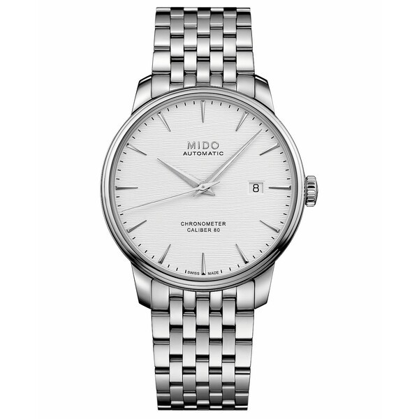 ミド メンズ 腕時計 アクセサリー Men's Swiss Automatic Baroncelli Stainless Steel Bracelet Watch 40mm Stainless Steel