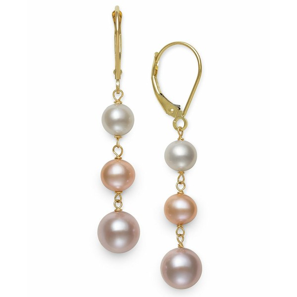 ベル ドゥ メール レディース ピアス＆イヤリング アクセサリー White Cultured Freshwater Pearl (5-8 mm) Leverback Earrings in 14k Y