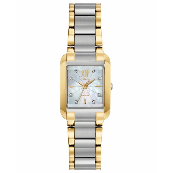 シチズン レディース 腕時計 アクセサリー Eco-Drive Women's Bianca Diamond-Accent Two-Tone Stainless Steel Bracelet Watch 22mm Two