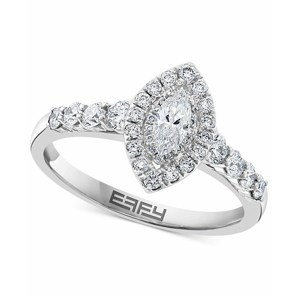 エフィー コレクション レディース リング アクセサリー EFFY® Diamond Marquise Halo Engagement Ring (3/4 ct. t.w.) in 14k White