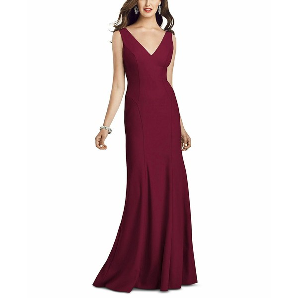 ドレッシーコレクション レディース ワンピース トップス V-Neck Open-Back Gown Cabernet