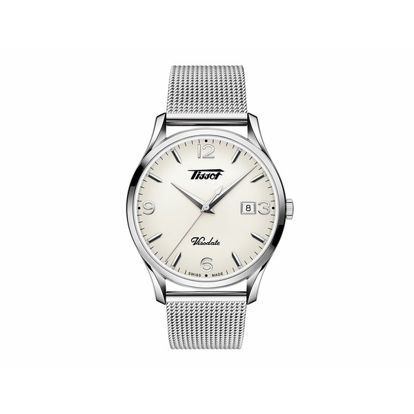 ティソット メンズ 腕時計 アクセサリー Men's Heritage Visodate Heritage Stainless Steel Mesh Bracelet Watch 40mm Silver