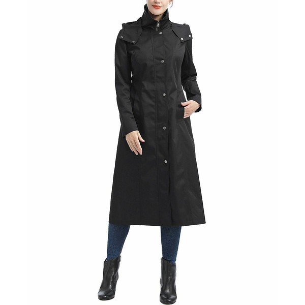 キミ アンド カイ レディース ジャケット＆ブルゾン アウター Women's Brooke Water Resistant Hooded Long Coat Black