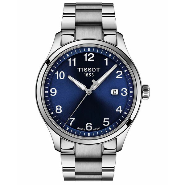 ティソット メンズ 腕時計 アクセサリー Men's Swiss Gent XL Stainless Steel Bracelet Watch 42mm Silver