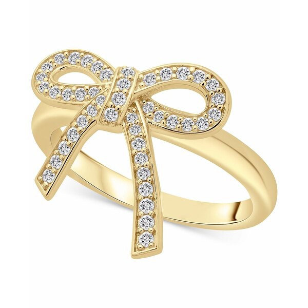 ラップド レディース リング アクセサリー Diamond Bow Ring (1/4 ct. t.w.) in 14k Yellow or Rose Gold, Created for Macy's Yellow G