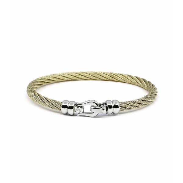 シャリオール メンズ ブレスレット・バングル・アンクレット アクセサリー Men's Ibiza Stainless Steel Cable Bangle Rose Gold-Tone, S