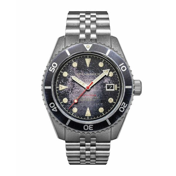 スピ二カー メンズ 腕時計 アクセサリー Men's Wreck Automatic Solid Stainless Steel Bracelet Watch, 44mm Barnacle Black