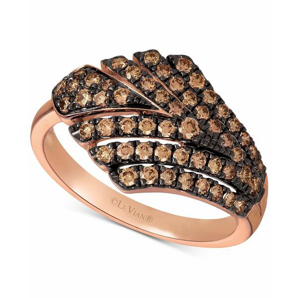 ルヴァン レディース リング アクセサリー Chocolate Diamond Statement Ring (5/8 ct. t.w.) in 14k Rose Gold Rose Gold