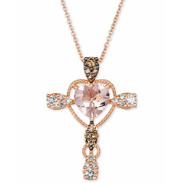 ルヴァン レディース ネックレス・チョーカー・ペンダントトップ アクセサリー Peach Morganite (3/4 ct. t.w.) & Diamond (1/3 ct. t.w.