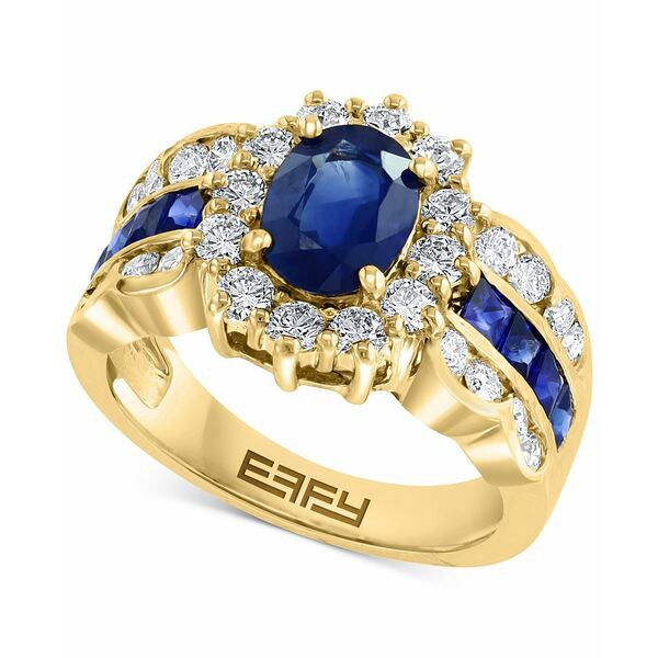 エフィー コレクション レディース リング アクセサリー EFFY® Sapphire (2-1/4 ct. t.w.) & Diamond (1-1/10 ct. t.w.) Halo Statem