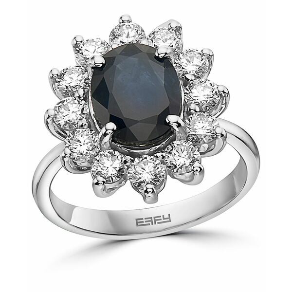 エフィー コレクション レディース リング アクセサリー EFFY® Sapphire (2-7/8 ct. t.w.) & Diamond (1-3/8 ct. t.w.) Halo Stateme