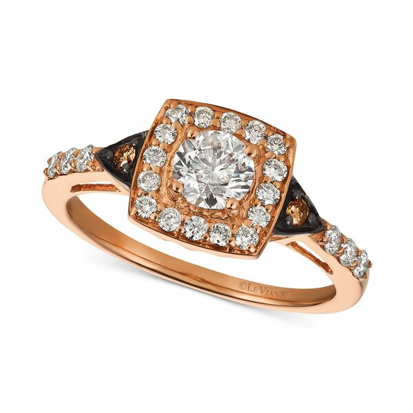 ルヴァン レディース リング アクセサリー Chocolatier® Diamond Square Halo Ring (7/8 ct. t.w.) in 14k Rose Gold Rose Gold