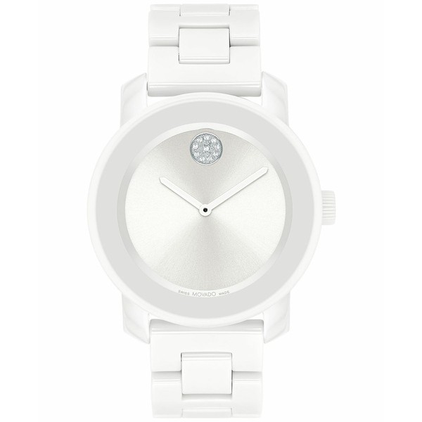 モバド レディース 腕時計 アクセサリー Women's Swiss Bold White Ceramic & Stainless Steel Bracelet Watch 36mm White