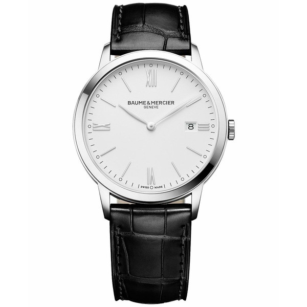 ボーム＆メルシエ メンズ 腕時計 アクセサリー Men's Swiss Classima Black Leather Strap Watch 40mm M0A10323 Black