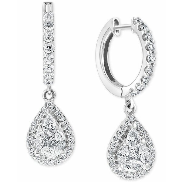 エフィー コレクション レディース ピアス＆イヤリング アクセサリー EFFY® Diamond Teardrop Cluster Dangle Hoop Earrings (1-1/4