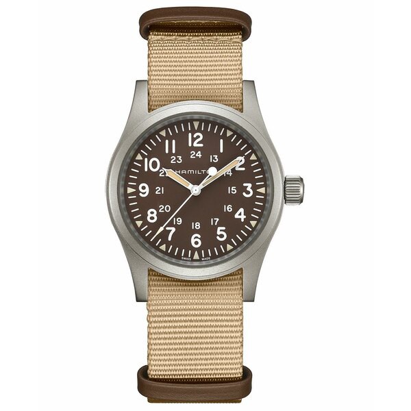 ハミルトン レディース 腕時計 アクセサリー Unisex Swiss Mechanical Khaki Field Beige Fabric Strap Watch 38mm Beige