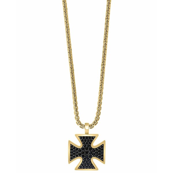 エフィー コレクション メンズ ネックレス・チョーカー アクセサリー EFFY® Men's Black Spinel 22" Cross Pendant Necklace in 14k