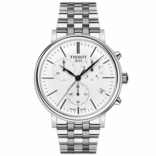 ティソット メンズ 腕時計 アクセサリー Men's Swiss Chronograph Carson Premium Stainless Steel Bracelet Watch 41mm Silver