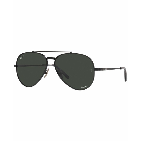 レイバン レディース サングラス＆アイウェア アクセサリー Unisex Polarized Sunglasses, Aviator II Titanium 58 Black