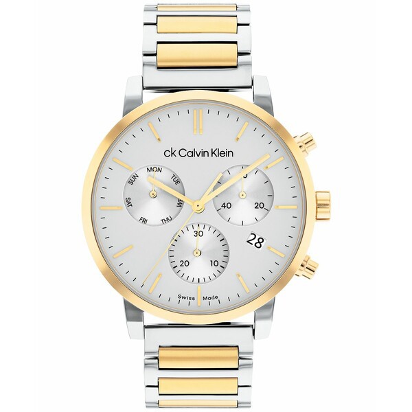 カルバンクライン メンズ 腕時計 アクセサリー Men's Swiss Chronograph Gauge Two-Tone Stainless Steel Bracelet Watch 42mm Two Tone