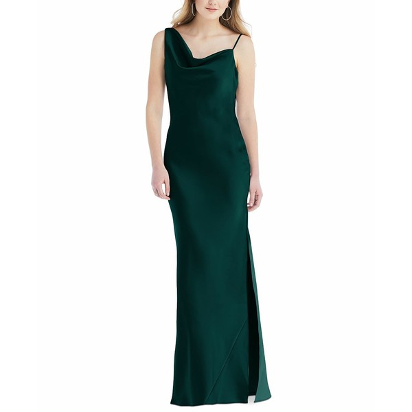 ソーシャルブライドメイド レディース ワンピース トップス One-Shoulder-Strap Cowlneck Gown Evergreen