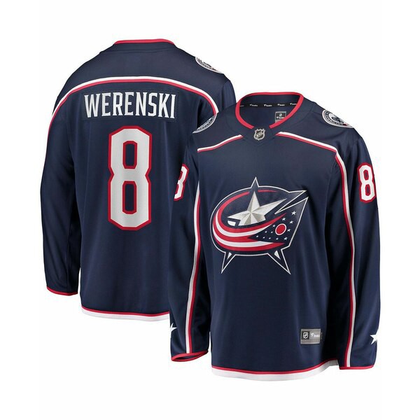 ファナティクス メンズ ジャケット＆ブルゾン アウター Men's Zach Werenski Navy Columbus Blue Jackets Home Premier Breakaway Player