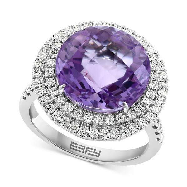 エフィー コレクション レディース リング アクセサリー EFFY® Pink Amethyst (7-3/4 ct. t.w.) & Diamond (3/4 ct. t.w.) Halo Stat