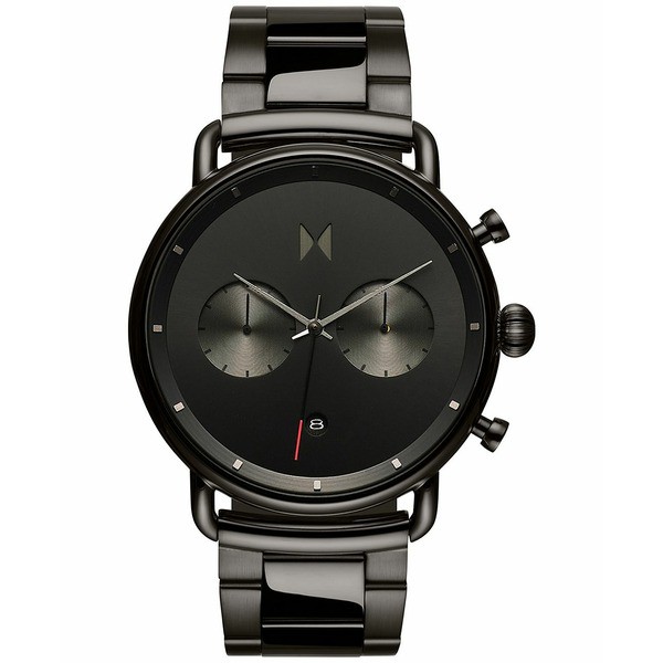 エムブイエムティー メンズ 腕時計 アクセサリー Men's Blacktop Black Stainless Steel Bracelet Watch, 47mm Black