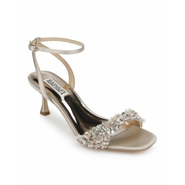 バッジェリーミシュカ レディース サンダル シューズ Telissa Embellished Two-Piece Dress Sandals Pearl Nude Satin