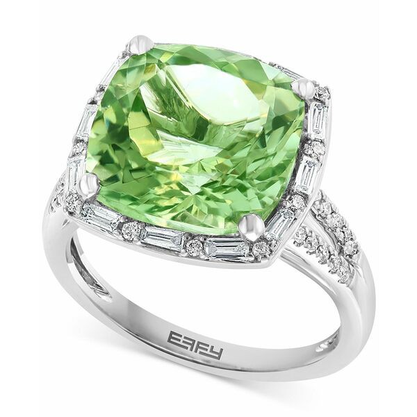 エフィー コレクション レディース リング アクセサリー EFFY® Green Quartz (6-7/8 ct. t.w.) & Diamond (3/8 ct. t.w.) Ring in 14